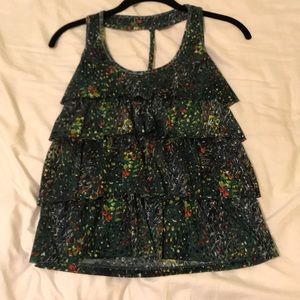 Floral tank top with thicker straps